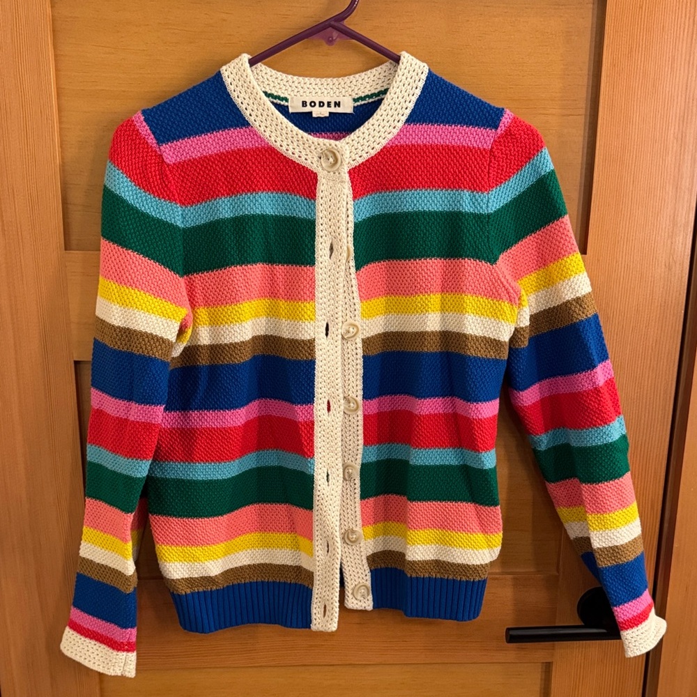 Boden Multicolor Striped Cardigan